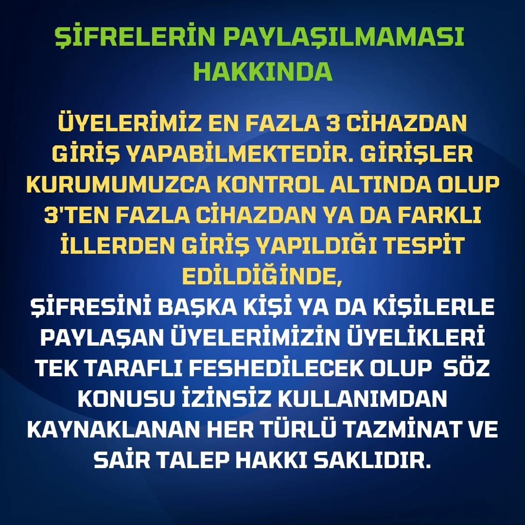 ŞİFRELERİN PAYLAŞILMAMASI HAKKINDA