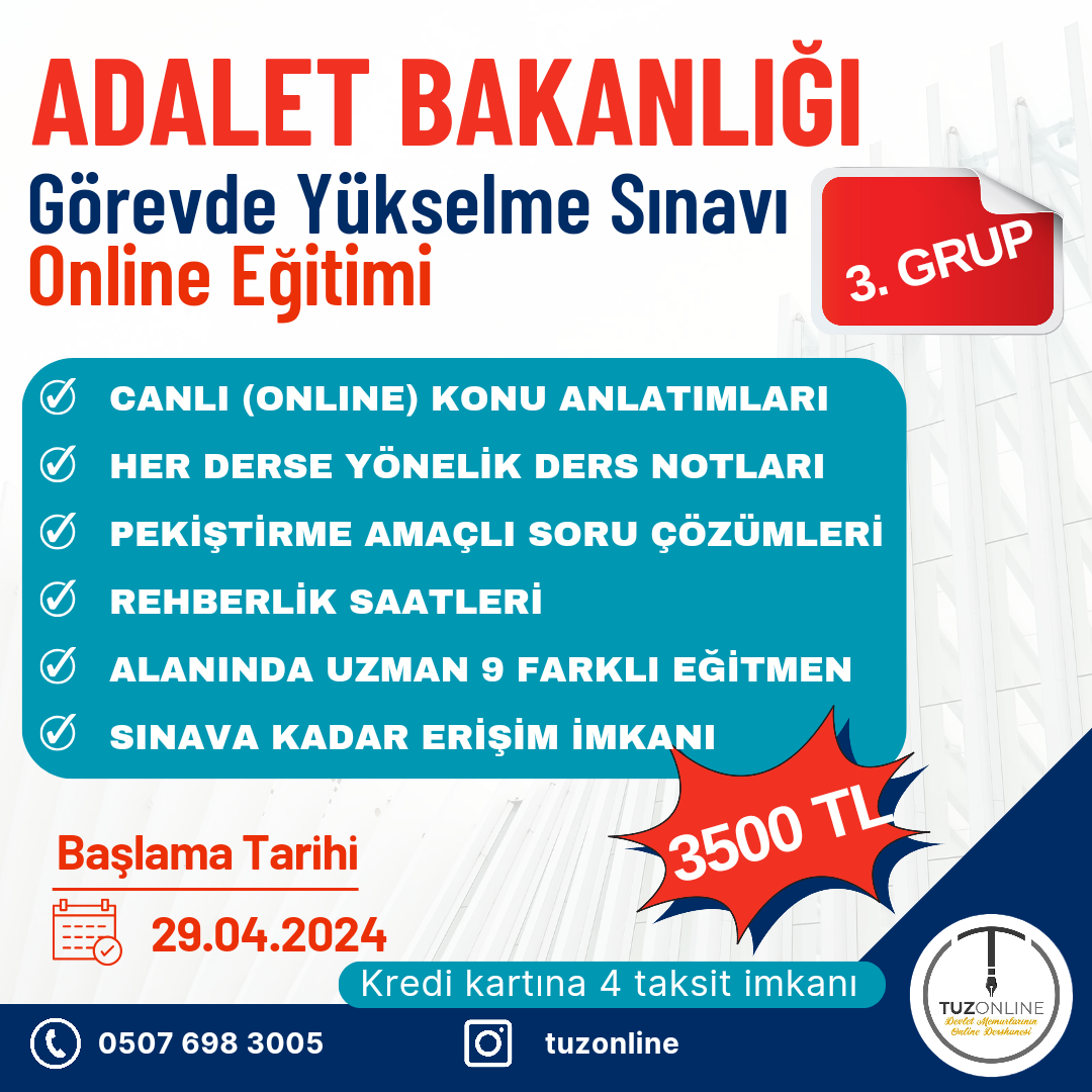 Adalet Bakanlığı 3. Grup Eğitimi