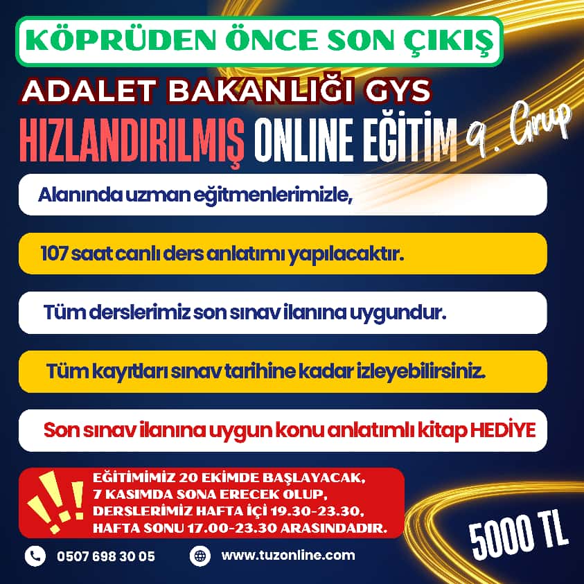 Adalet Bakanlığı GYS Hızlandırılmış Grup Hediyeli Konu Anlatımlı Kitap (9.Grup)