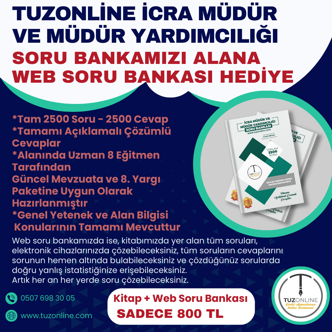 İcra Müdür ve Müdür Yardımcılığı Kitap + Web Soru Bankası