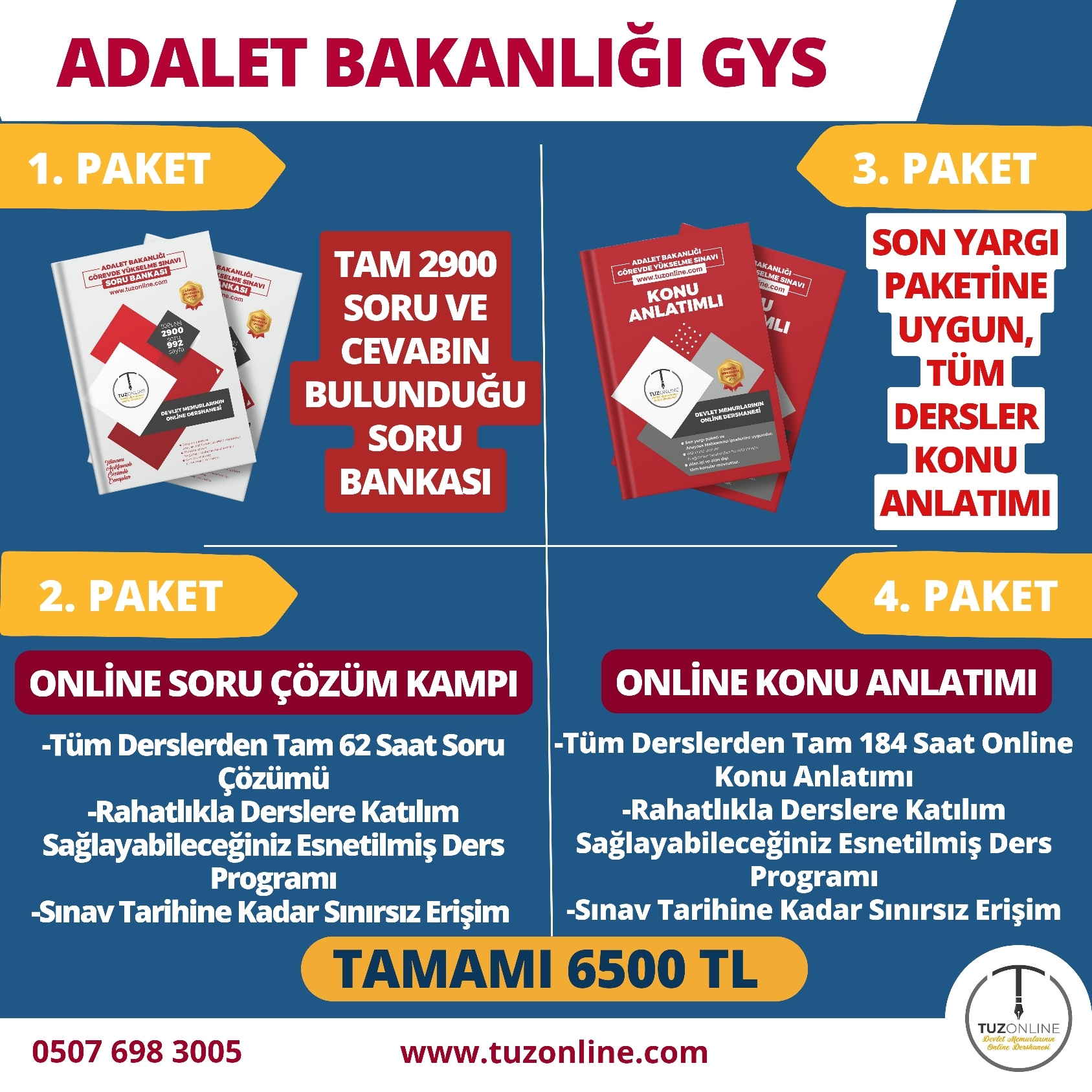 Adalet Bakanlığı 4lü Paket Online Eğitim ve Soru Çözümü