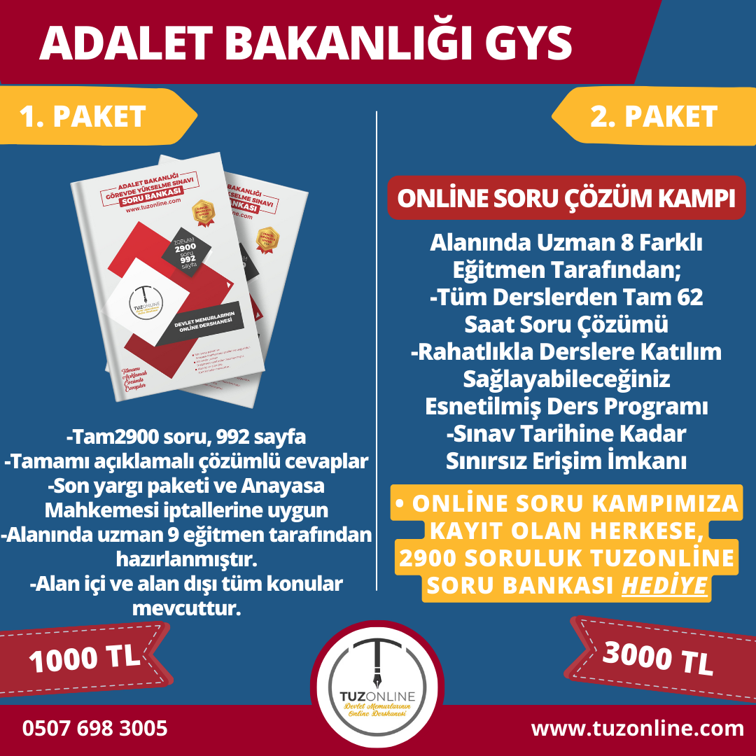 Adalet Bakanlığı GYS 5. Grup (Soru Çözüm Kampı)