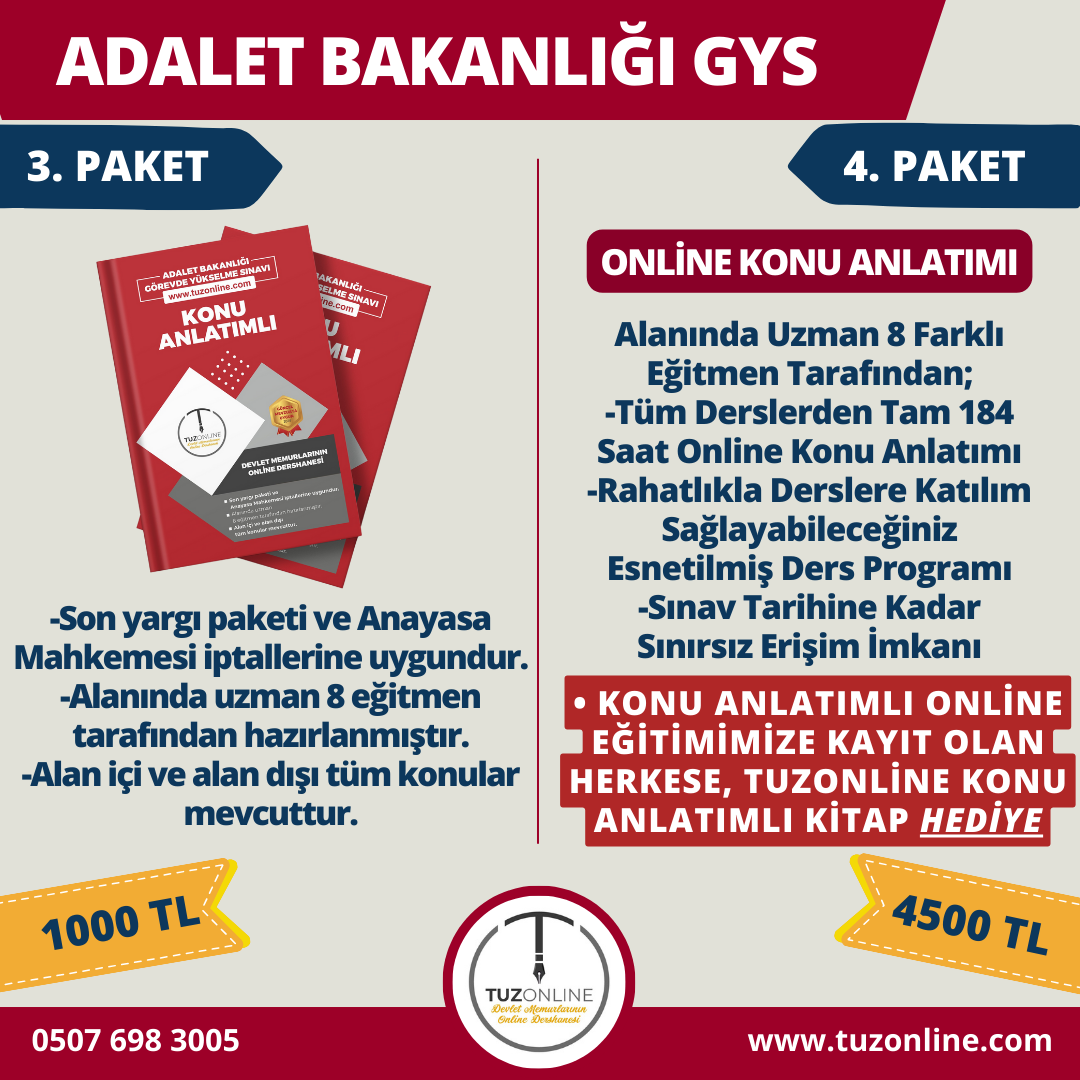 Adalet Bakanlığı GYS 4. Grup (Konu Anlatımı)